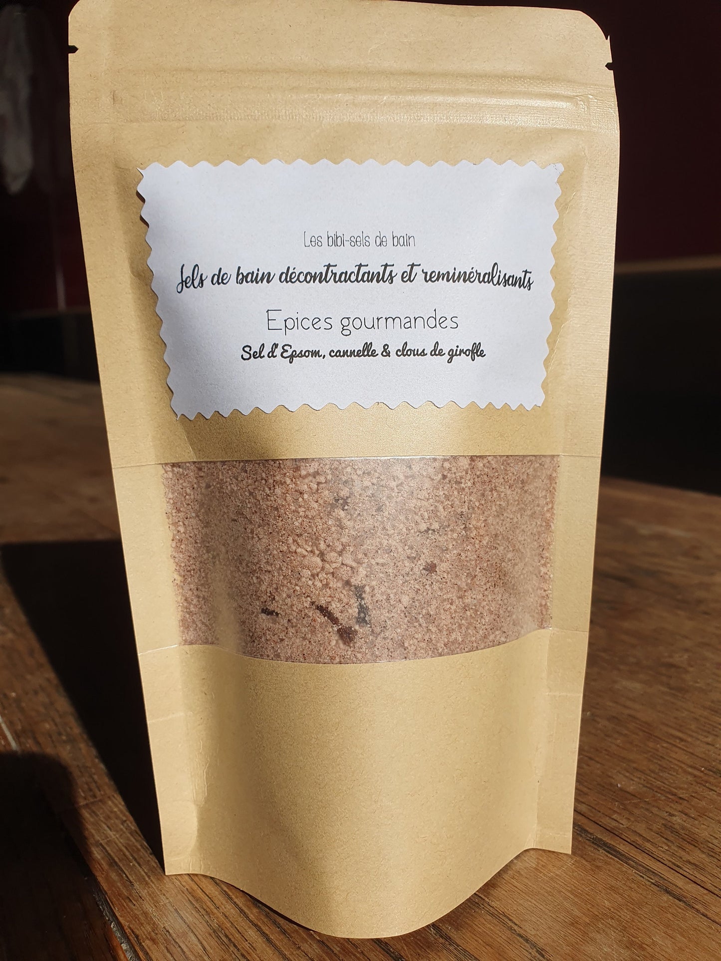 Sels de bain décontractants et reminéralisants "Epices gourmandes" aux épices, cannelle, clous de girofle et sel d'Epsom relaxant