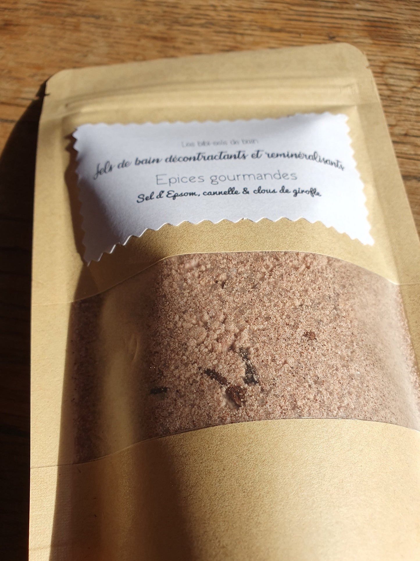 Sels de bain décontractants et reminéralisants "Epices gourmandes" aux épices, cannelle, clous de girofle et sel d'Epsom relaxant