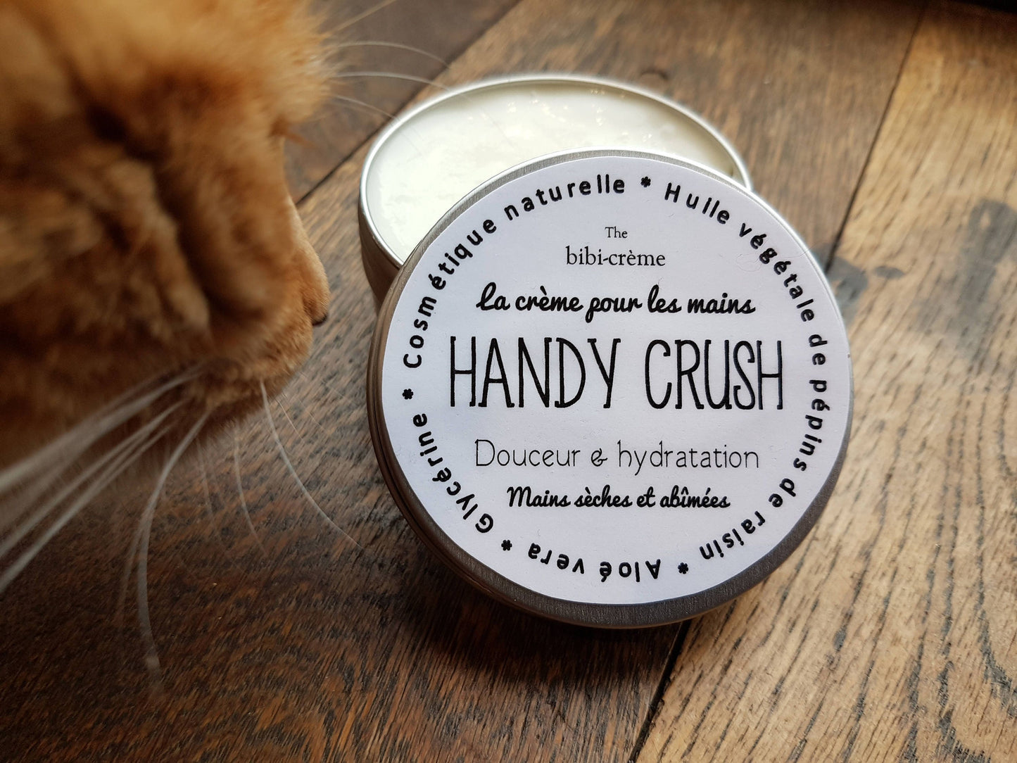 La "Handy Crush", crème pour les mains sèches et abîmées à l'huile de pépins de raisin et à l'aloe vera, douce et hydratante