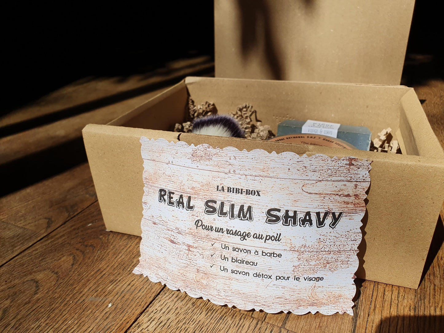 La "Real slim shavy box", coffret ou boîte cadeau de soins pour le rasage