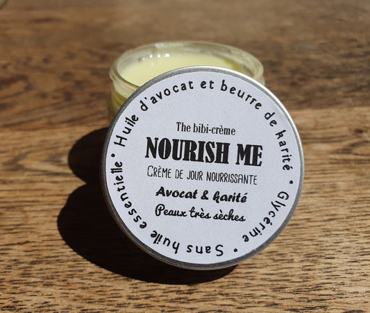 La "Nourish me", crème de jour nourrissante et très hydratante pour les peaux sèches à l'avocat et au karité