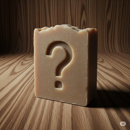 Le "Savon mystère", le savon pas cher surprise, pain de savon minimum 100 grammes surgras et artisanal selon les envies de la savonnière